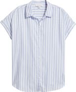 beachlunchlounge Kenzie Stripe Short Sleeve Button-Up Shirt