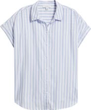 beachlunchlounge Kenzie Stripe Short Sleeve Button-Up Shirt