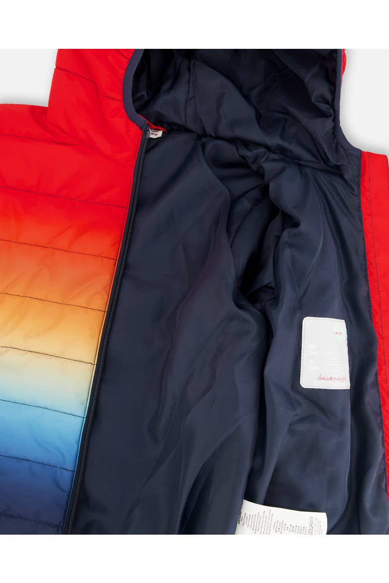 Boy Quilted Mid-Season Gradient Jacket, Alternate, color, Orange and Blue Gradient
