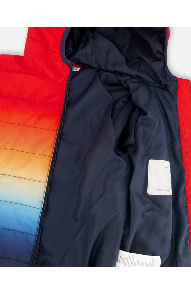 Deux par Deux Boy Quilted Mid-Season Gradient Jacket, Alternate, color, Orange And Blue Gradient
