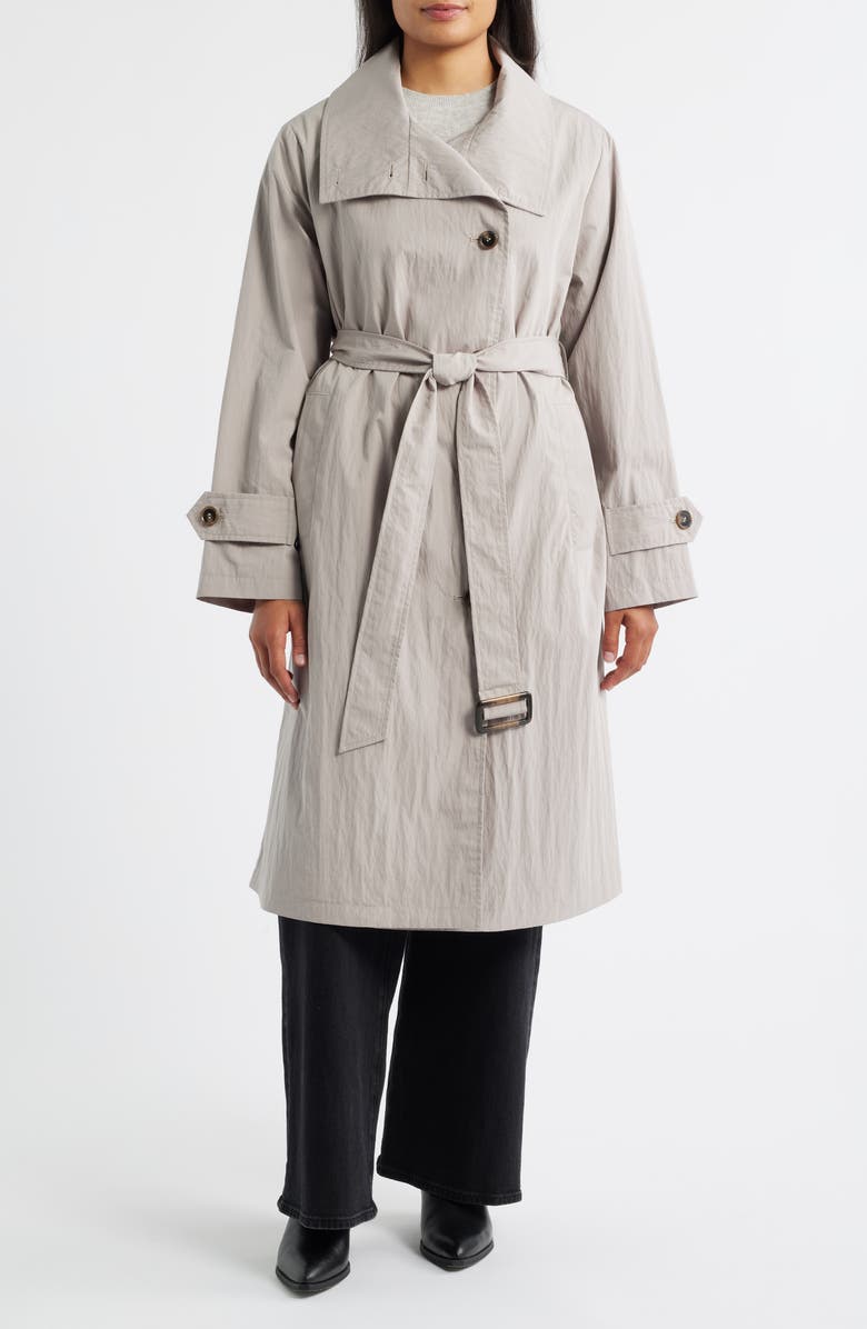Bernardo Cotton Blend Trench Coat, Main, color, Ash