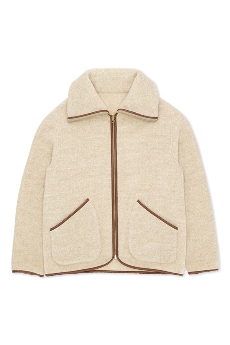 Teddy Cashmere Silk Jacket, Main, color, Cream