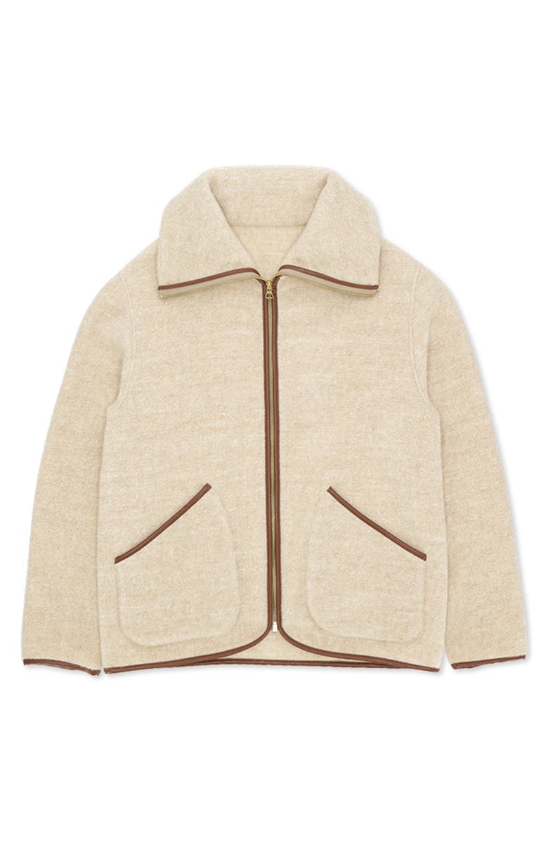 Fortela Teddy Cashmere Silk Jacket, Main, color, Cream