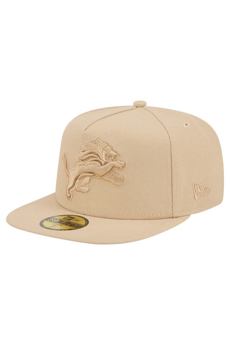 Men's New Era  Light Beige Detroit Lions Color Pack A-Frame 59FIFTY Fitted Hat, Main, color, Light Beige