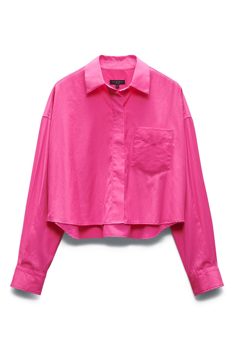 rag & bone Beatrice Cotton Poplin Crop Button-Up Shirt, Alternate, color,