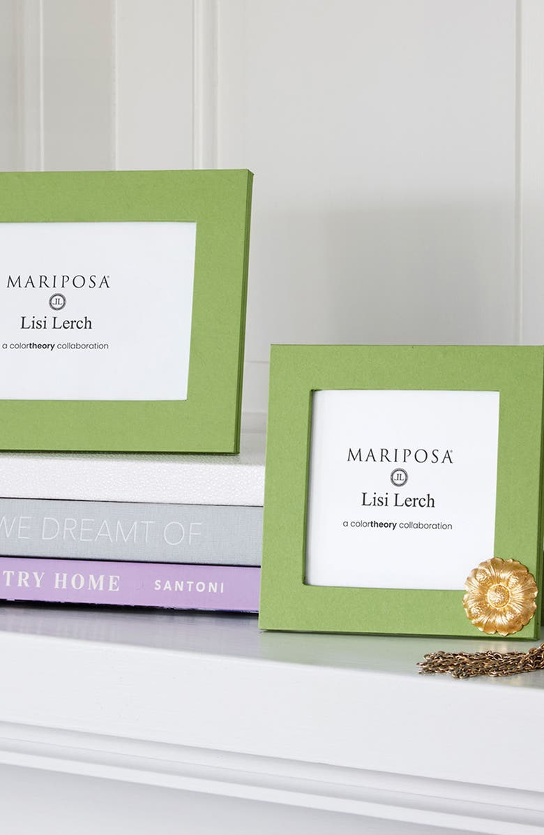 Mariposa Flower Meadow 4 x 4-Inch Picture Frame, Alternate, color, Green