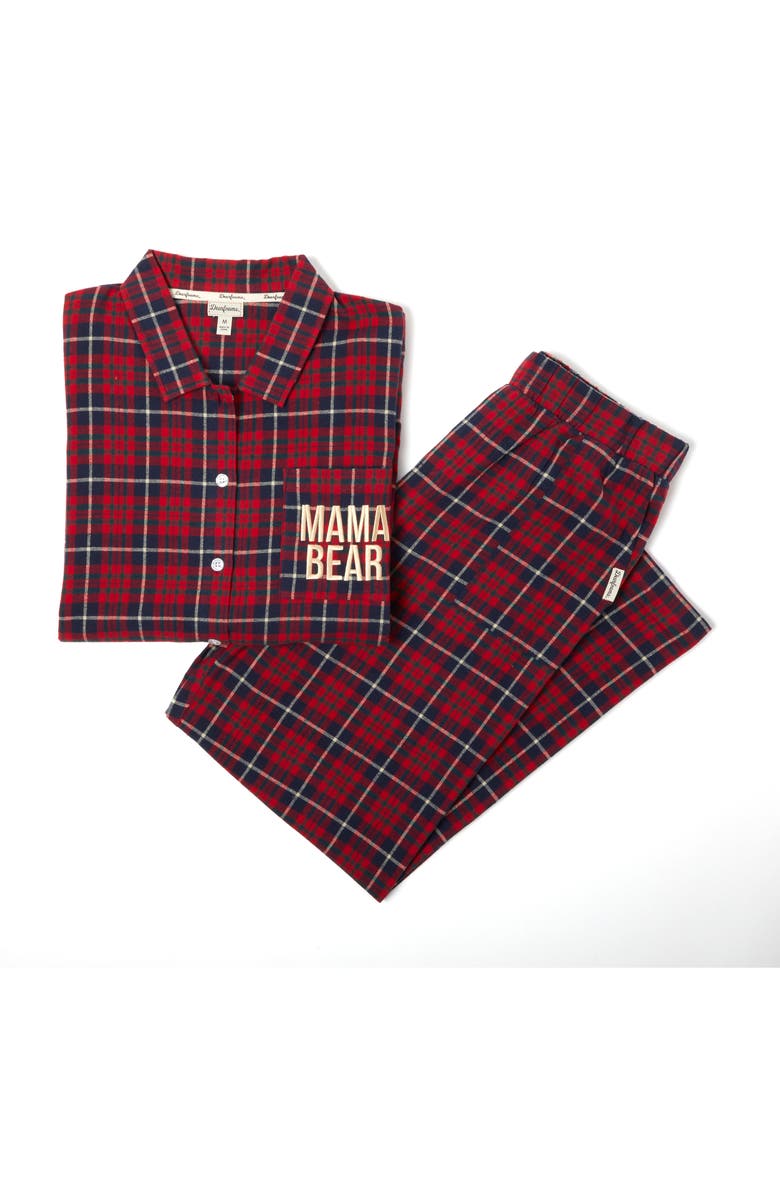 DEARFOAMS Mama Bear Plaid Two-Piece Pajama Set, Alternate, color, 