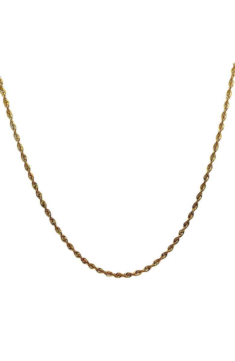 Ancona Jewelry 14K Yellow Gold Rope Chain Necklace 3.00 MM 22 Inch, Main, color, Yellow