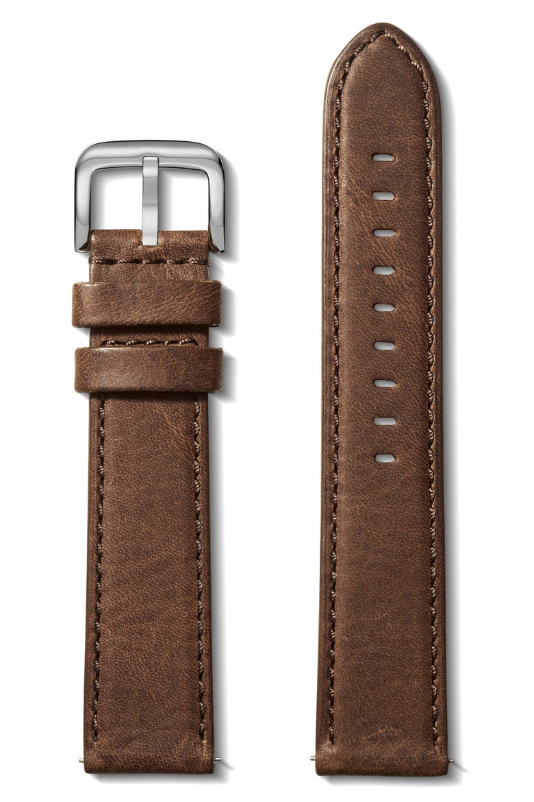 Grizzly Interchangeable Leather Watchband, 20mm, Main, color, BRITISH TAN