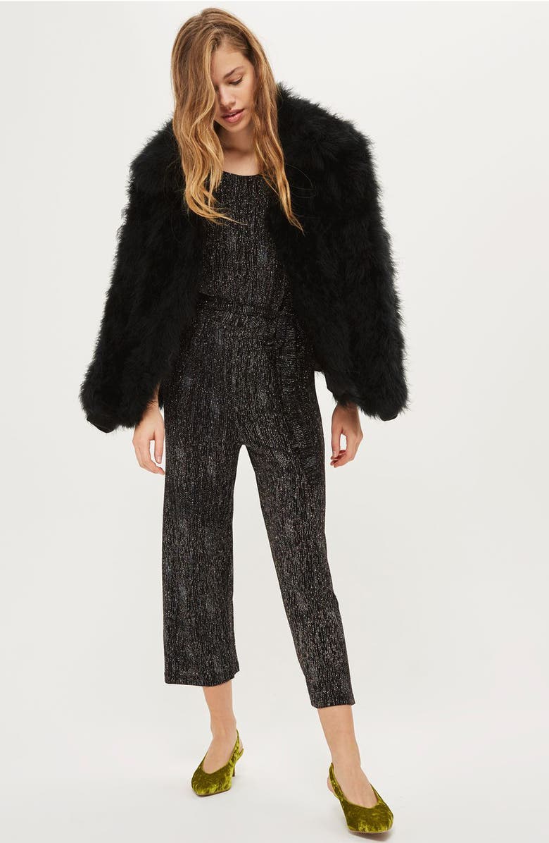 Topshop Rainbow Glitter Jumpsuit, Alternate, color,