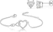 Donatello Gian Heart Bracelet And Earrings Set