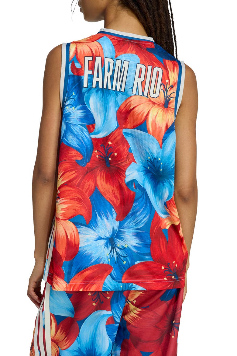 x FARM Rio Jersey Tank, Alternate, color, LIGHT BLUE/ CREAM/ MARINE