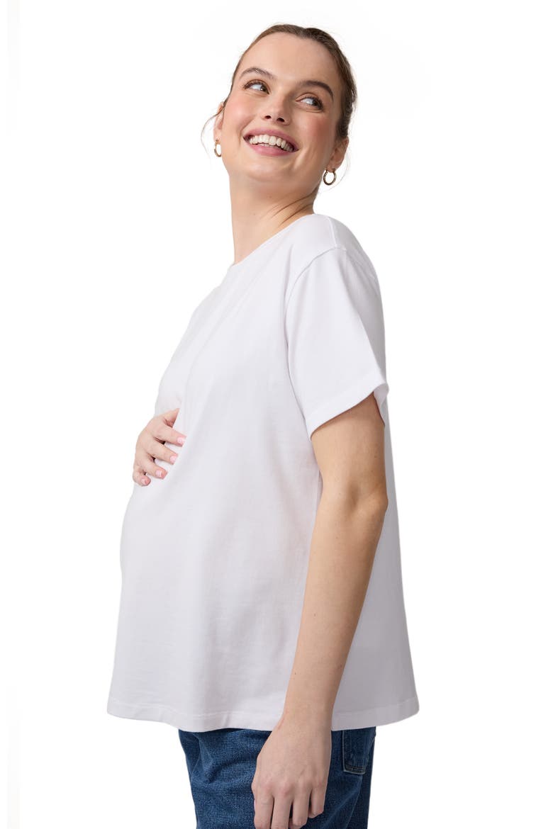 The Essential Maternity Tee, Alternate, color, White