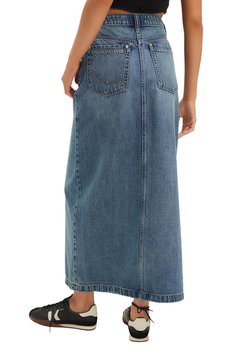 Nothing Better Denim Maxi Skirt, Alternate, color, LITTLE THINGS