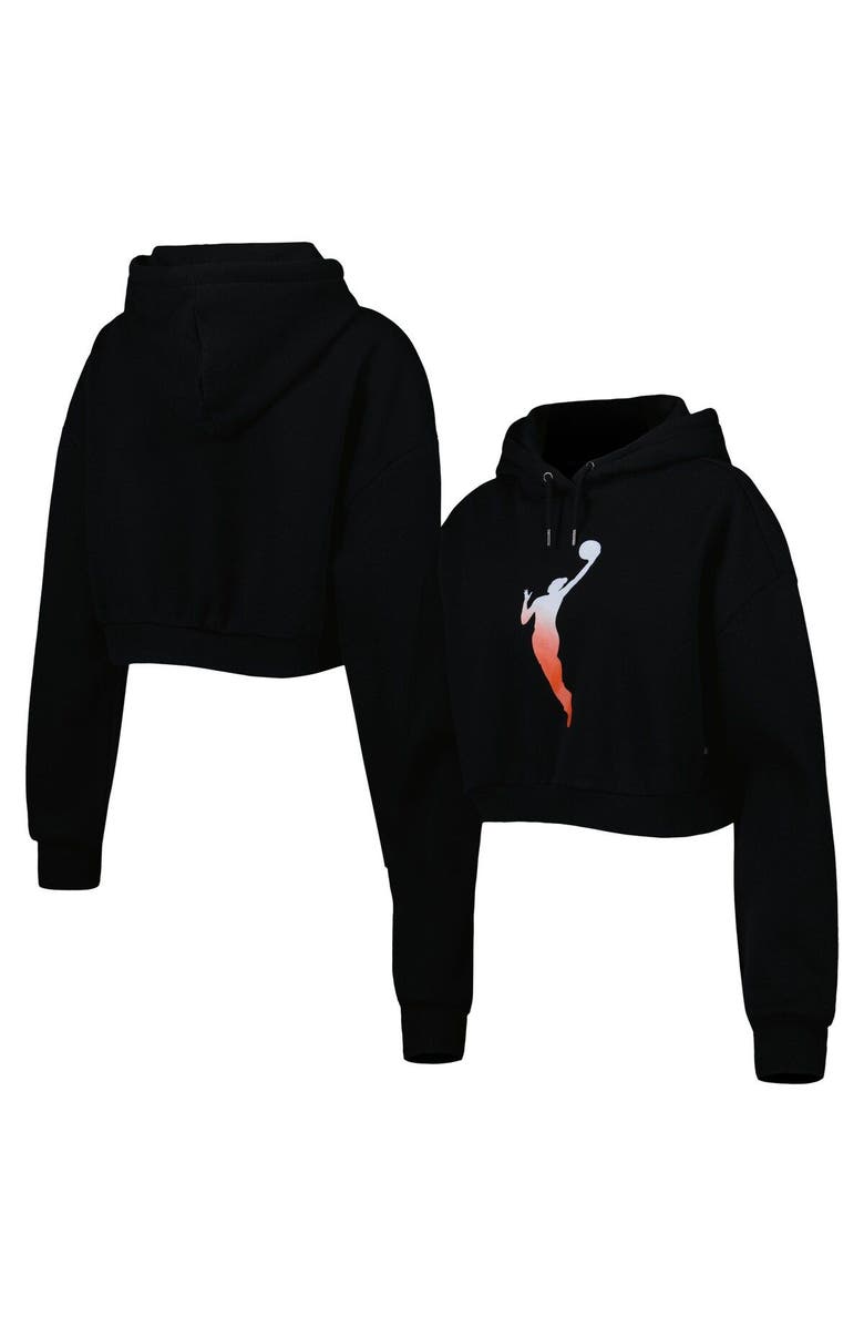 THE WILD COLLECTIVE Women's The Wild Collective Black WNBA Logowoman Cropped Pullover Hoodie, Main, color, Black
