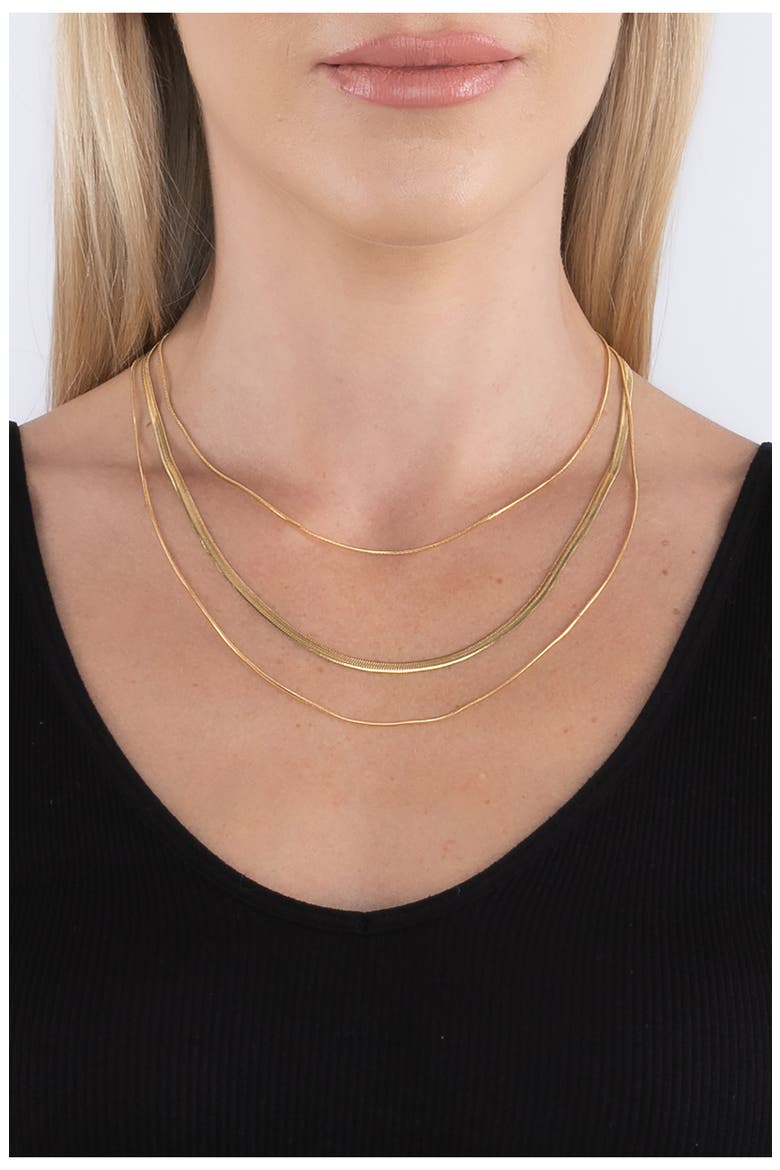 Amaya 3-Tier Necklace, Alternate, color, GOLD
