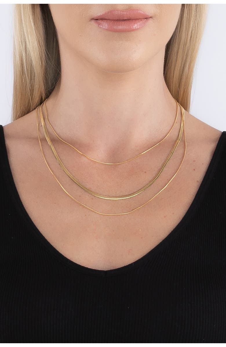 EYE CANDY LOS ANGELES Amaya 3-Tier Necklace, Alternate, color, Gold