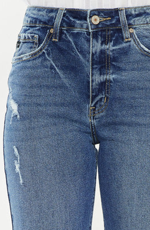 Kancan Jemma High Rise Slim Wide Leg Jeans In Blue