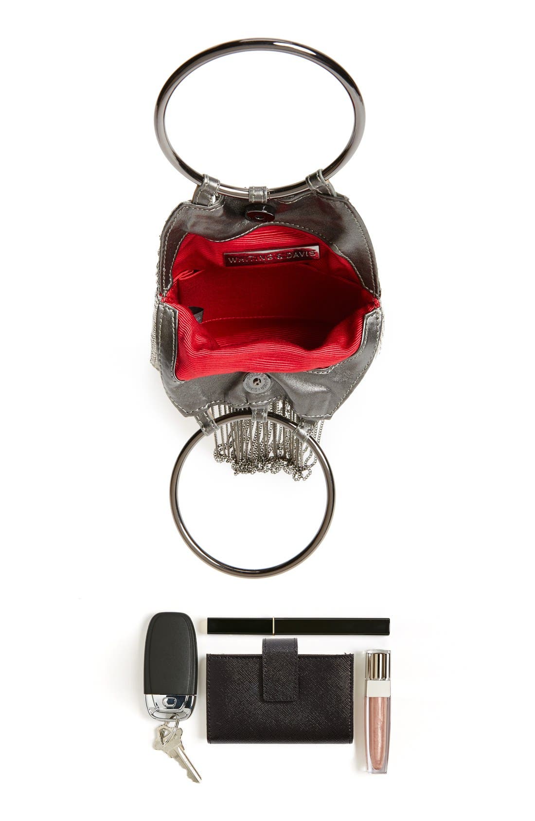 Cascade Fringe Evening Bag, Alternate, color, PEWTER