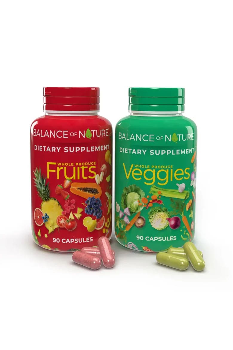 Whole Fruit and Vegetable Blend Dietary Supplement Capsules One Pack, Main, color, None