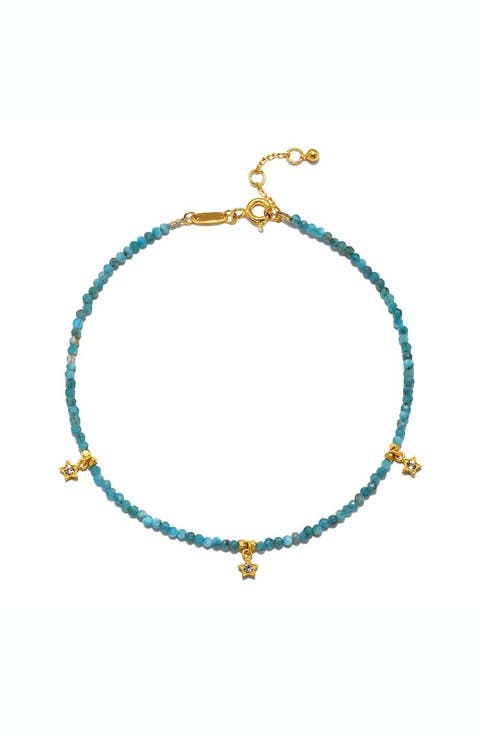 Blue moonstone anklet