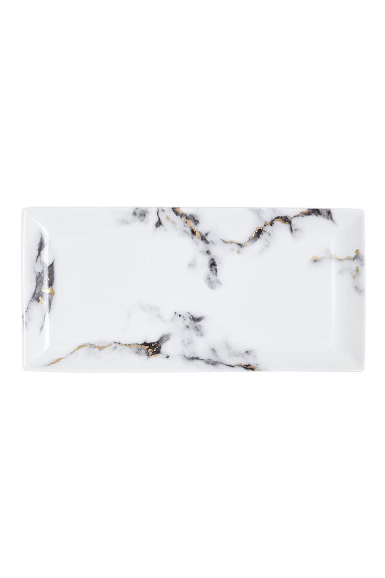 Marble Venice Fog 13 Inch Sandwich/ Cake Tray, Main, color, White