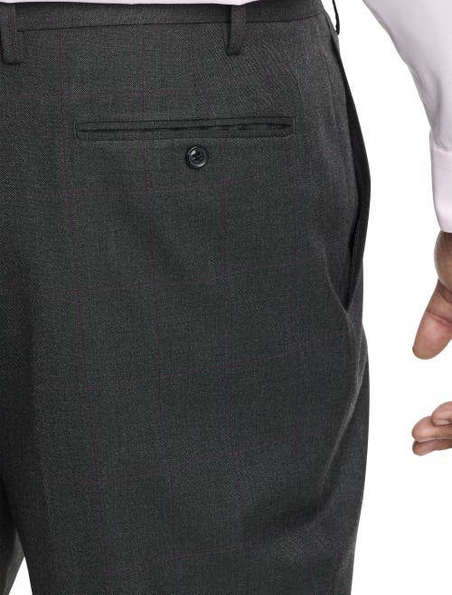 Tallia Windowpane Suit Pants In Charcoal