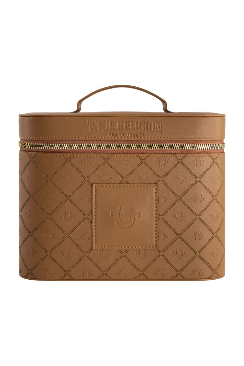 Large Cosmetic Case with Mirror, Main, color, BROWN