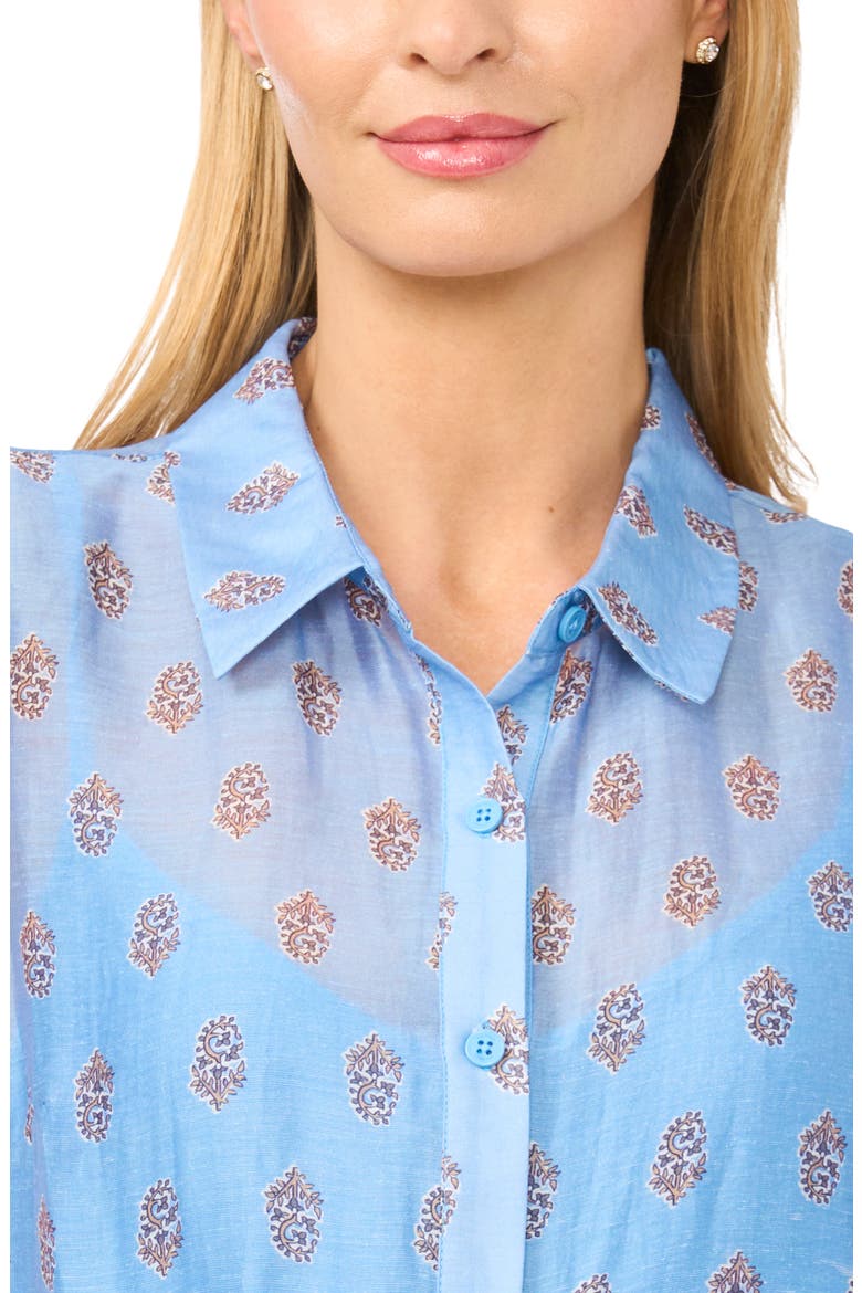 Scarf Print Sleeveless Shirtdress, Alternate, color, FROZEN FJORD