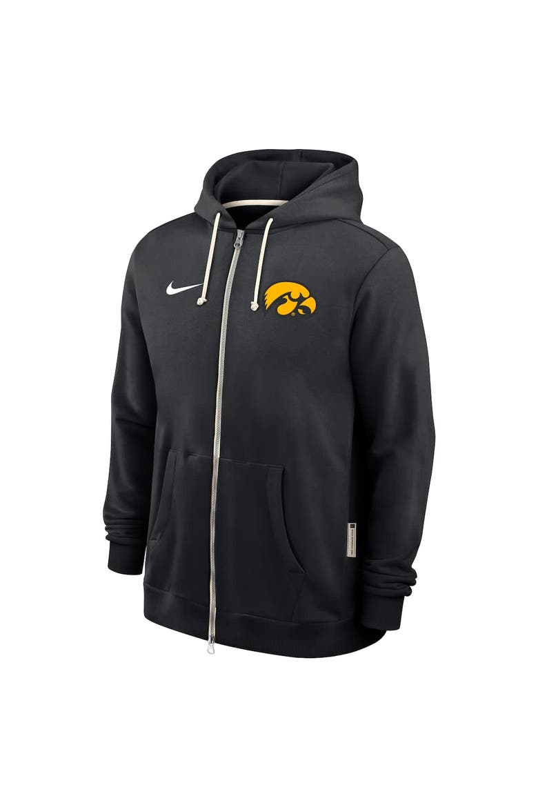 Men's Nike Black Iowa Hawkeyes 2025 Sideline Standard Issue Dri-FIT Full-Zip Hoodie, Alternate, color, Black