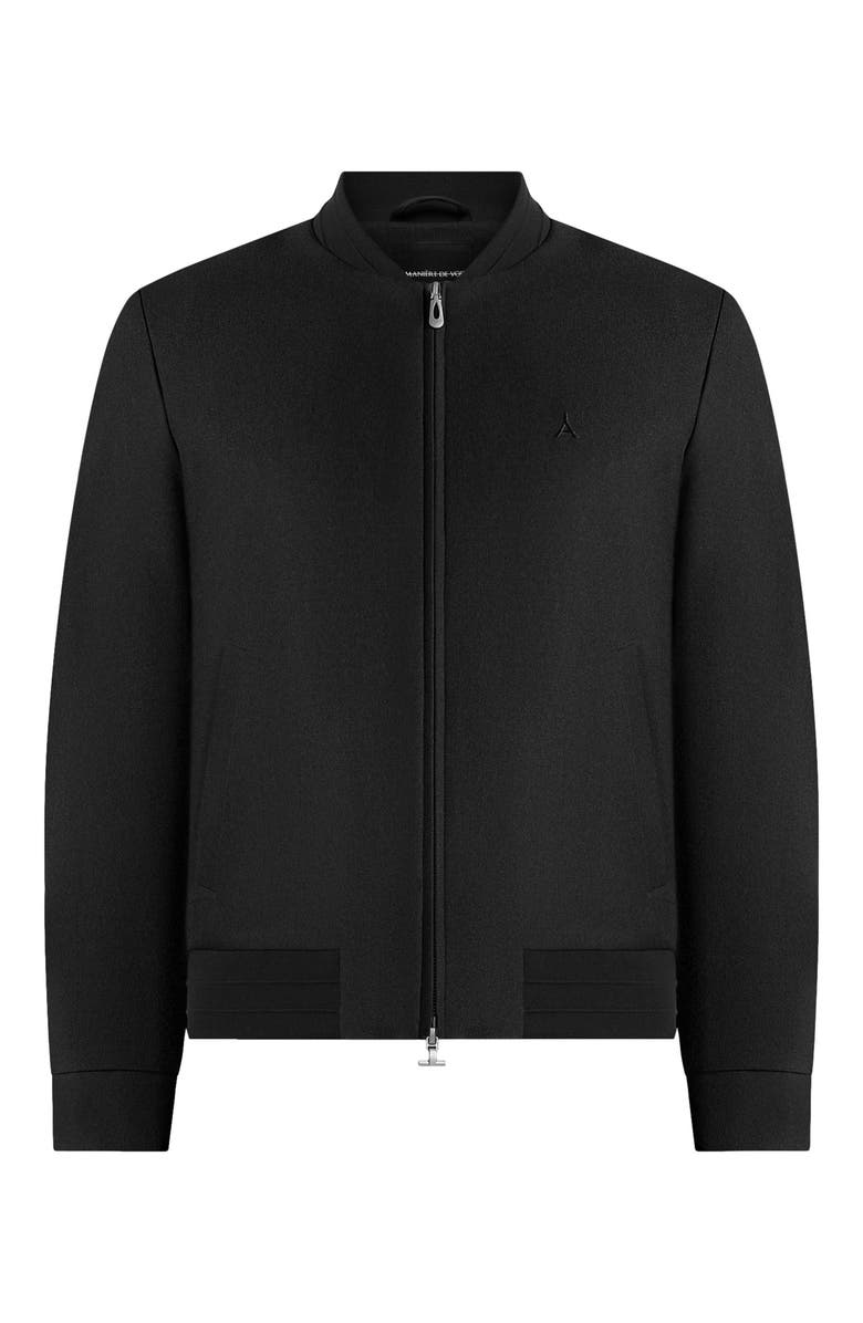 Manière De Voir Sami Tailored Bomber Jacket, Alternate, color, Black