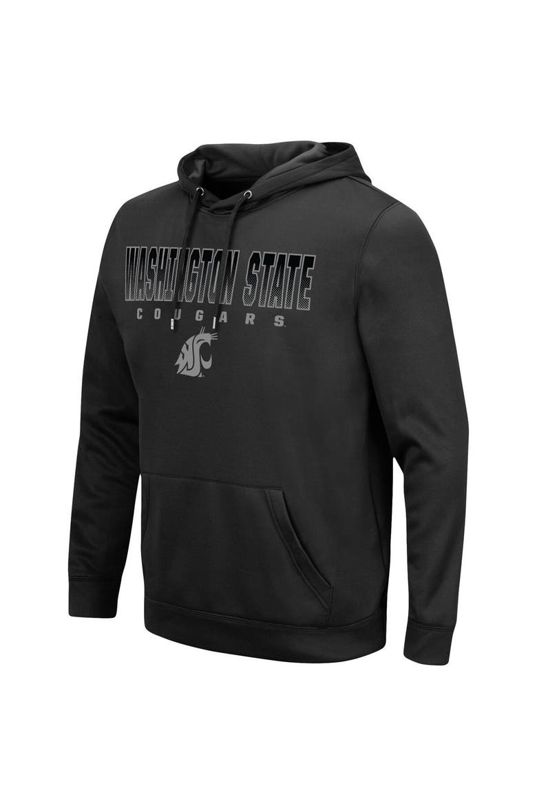Men's Colosseum Black Washington State Cougars Blackout 3.0 Pullover Hoodie, Alternate, color, Black
