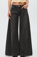 MANGO TEEN Seamed Low Rise Wide Leg Jeans