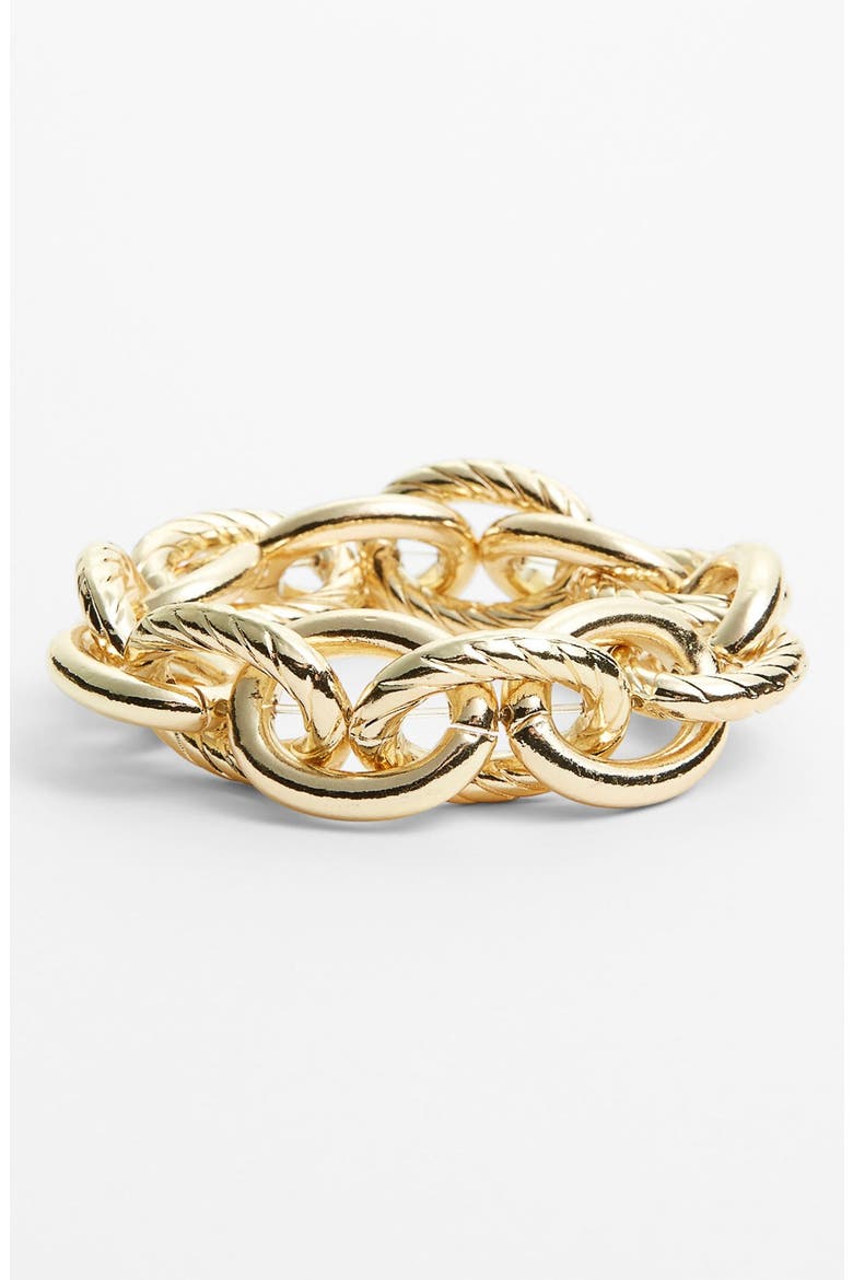 'Status' Link Stretch Bracelet, Main, color, GOLD