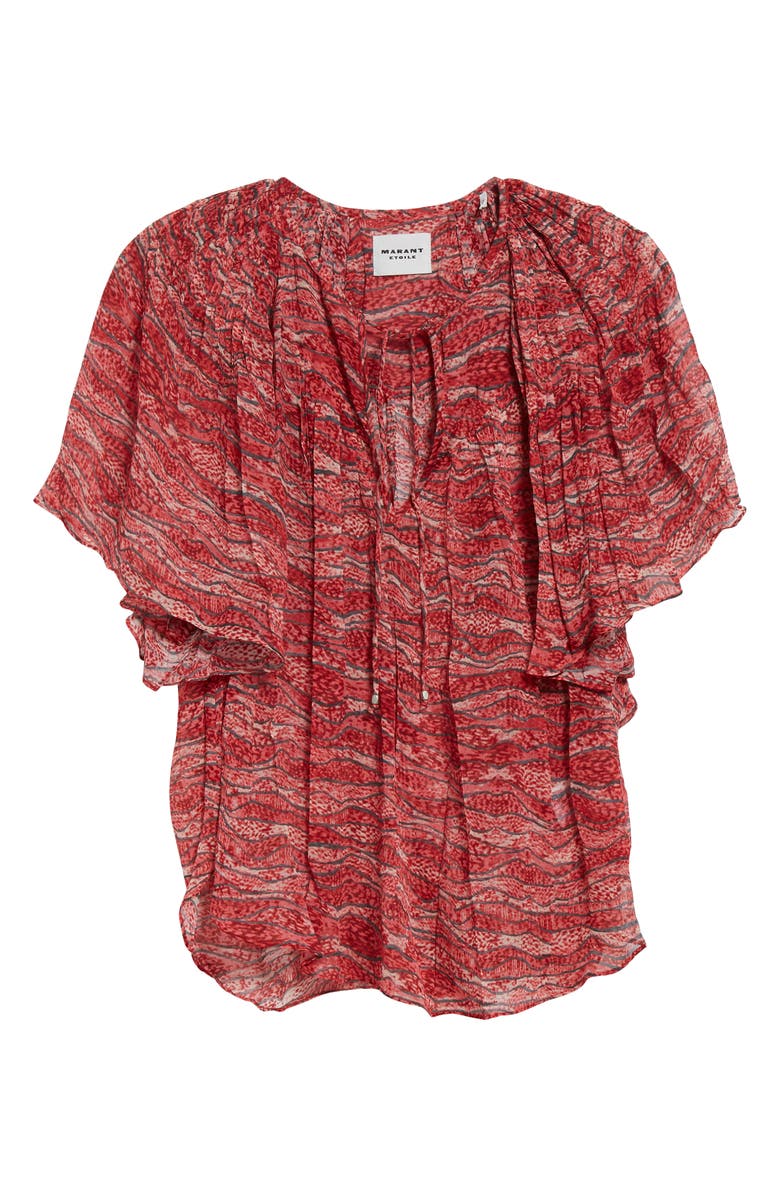 Isabel Marant Étoile Neslya Print Top, Alternate, color, Red
