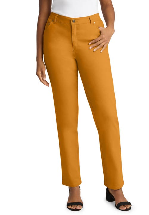 Jessica London True Fit Stretch Denim Straight Leg Jean In Yellow