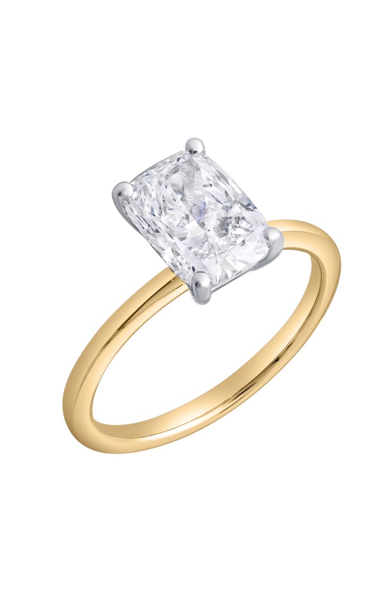 LuvMyJewelry Nisrine 14K Yellow Gold Cushion Cut Lab Grown Diamond Solitaire Engagement Ring - 2.25 Ct, Alternate, color, 14K Yellow Gold