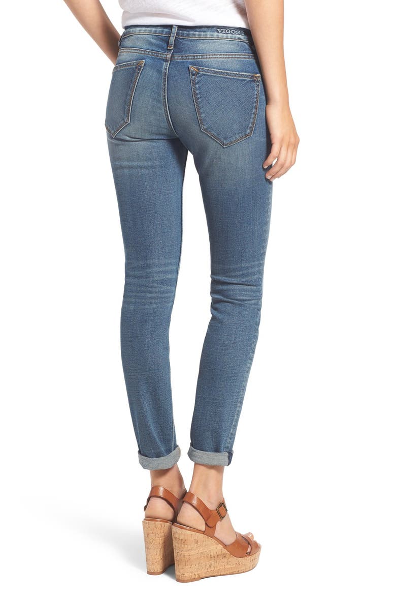 'Thompson' Distressed Cuffed Jeans, Alternate, color, MEDIUM WASH