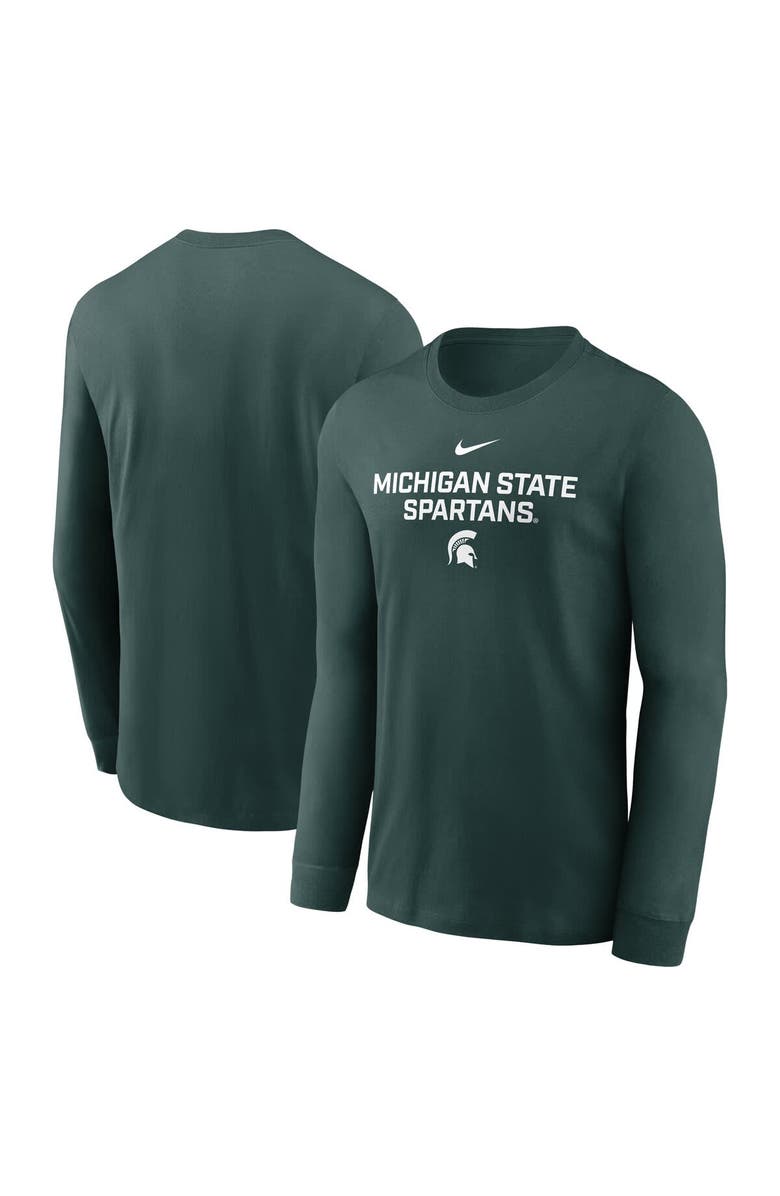 Nike Men's Nike Green Michigan State Spartans 2025 Sideline Performance Long Sleeve T-Shirt, Alternate, color, Green