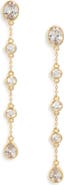 Nordstrom Bezel Cubic Zirconia Linear Drop Earrings