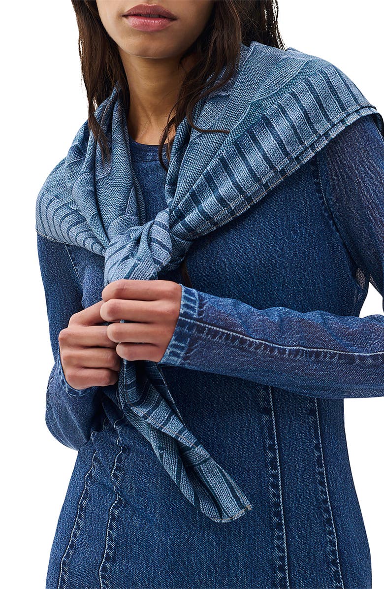 rag & bone Miramar Silk Scarf, Main, color, Indigo