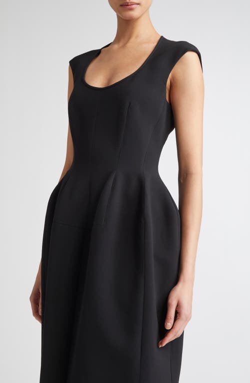 Fforme Leah Molded Bonded Crepe Dress In Black