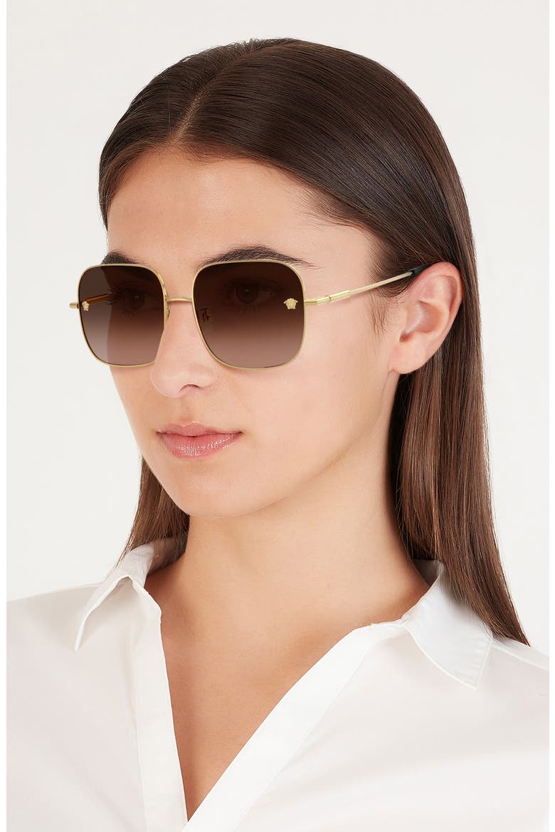 59mm Gradient Square Sunglasses, Alternate, color, GOLD/ BROWN GRADIENT