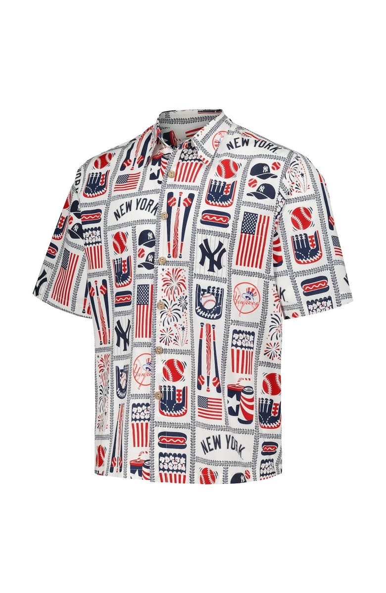 Reyn Spooner Men's Reyn Spooner White New York Yankees Americana Button-Up Shirt, Alternate, color, White