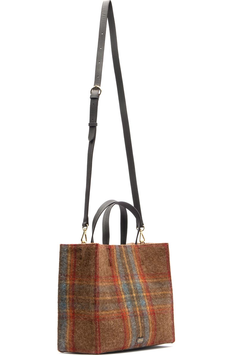 Frances Valentine Margot Wool Plaid Tote, Alternate, color,