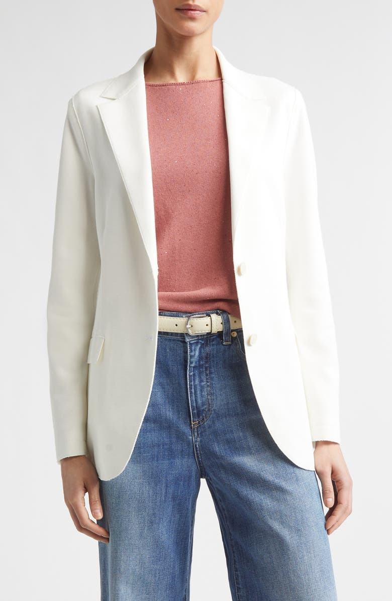 Eleventy Double Breasted Blazer, Main, color, White