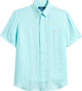 Polo Ralph Lauren Classic Fit Linen Short Slleeve Button-Down Shirt