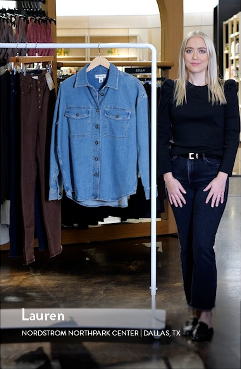 Denim Long-Sleeve Button-Up Shirt, sales video thumbnail