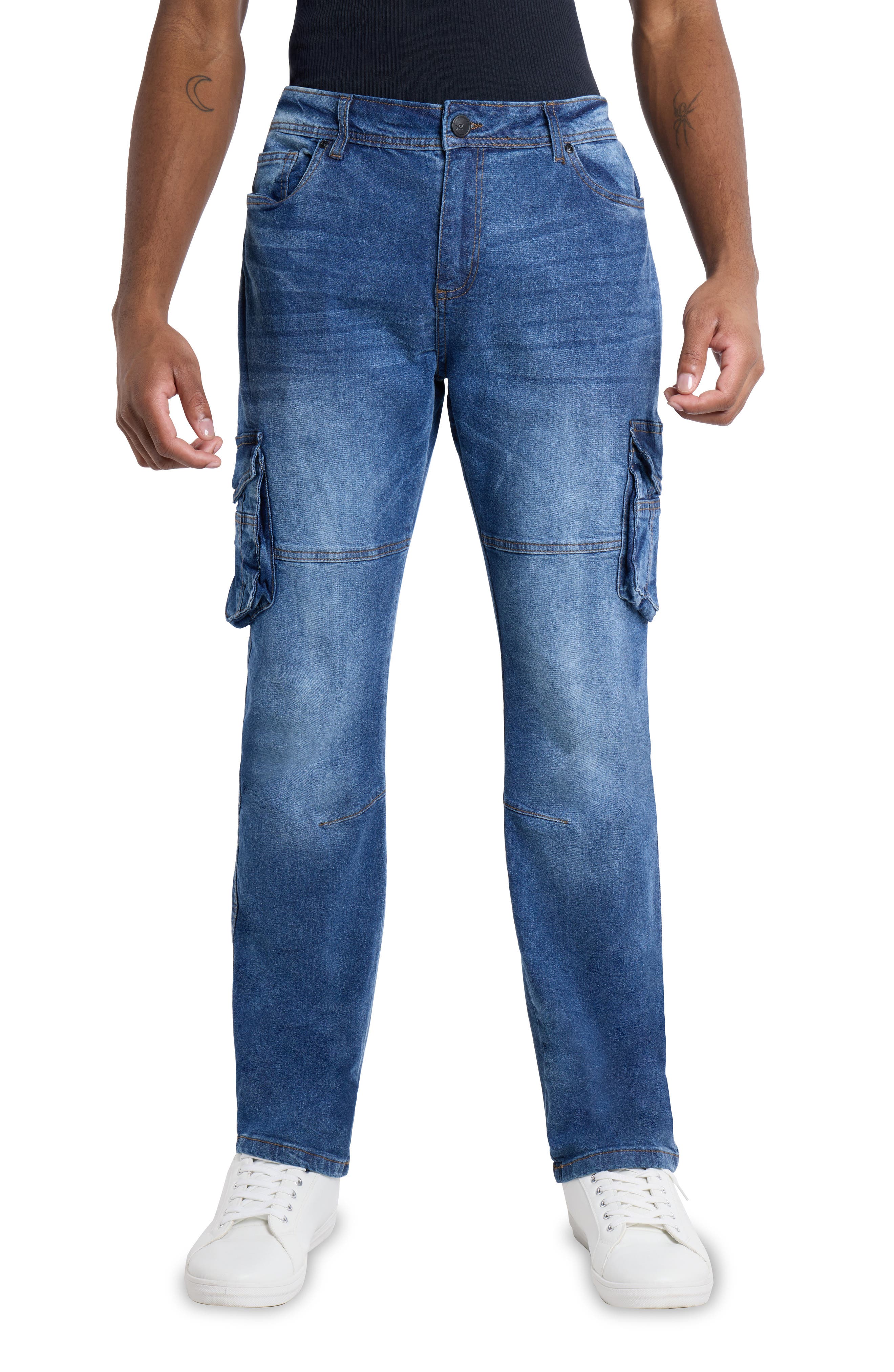 XRAY Slim Fit Cargo Pocket Denim Jeans
