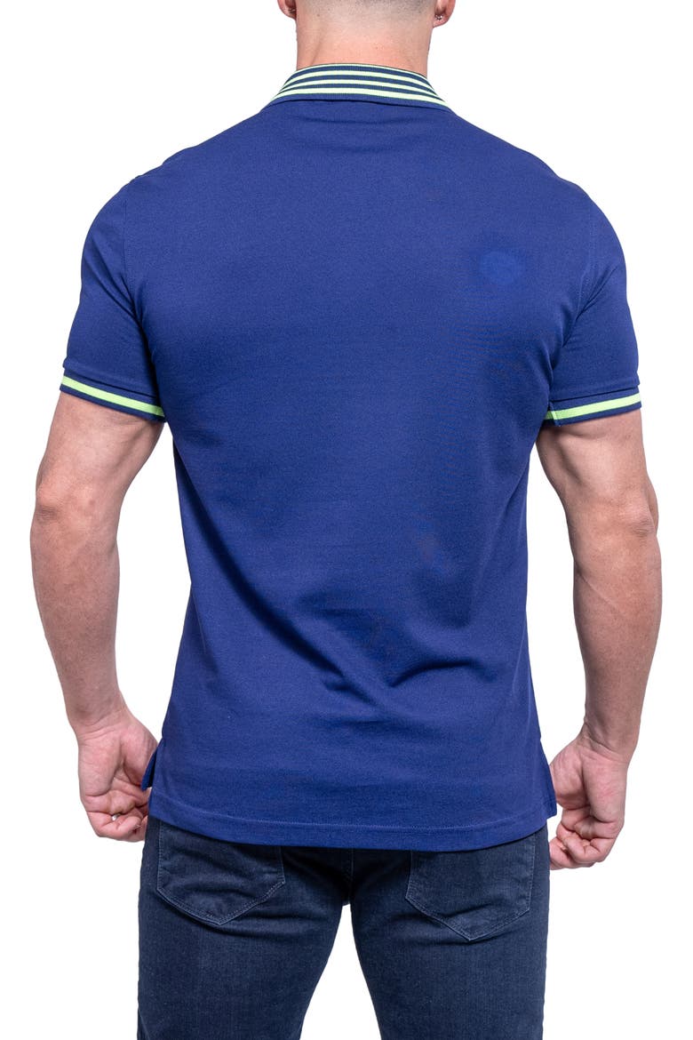 Tipped Embroidered Logo Polo, Alternate, color, BLUE